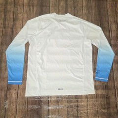 Puma Rash Guard T-Shirt Mens 2XL White Blue Gradient Athleisure Coastal Resort