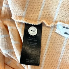 Rag & Bone Size M Polo Shirt Orange Striped Short Sleeve Collared Cotton Blend