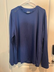 $128 RLX Ralph Lauren Performance Training Golf LS Shirt Royal Navy Blue Sz XL