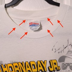 SIGNED Ron Hornaday Jr. Fan Club USED Shirt (DISTRESSED, XL, Single Stitched)