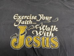Vintage 90s Exercise Your Faith Walk With Jesus Long Sleeve Shirt 2XL Christian