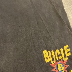Vintage Bugle Boy Shirt Medium Single Stitch Sun Faded Gradient Neon Rainbow 90s