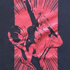 Nike Air Jordan MJ Dunk Graphic T-Shirt Mens Small Black Red FB7462-010 Comic
