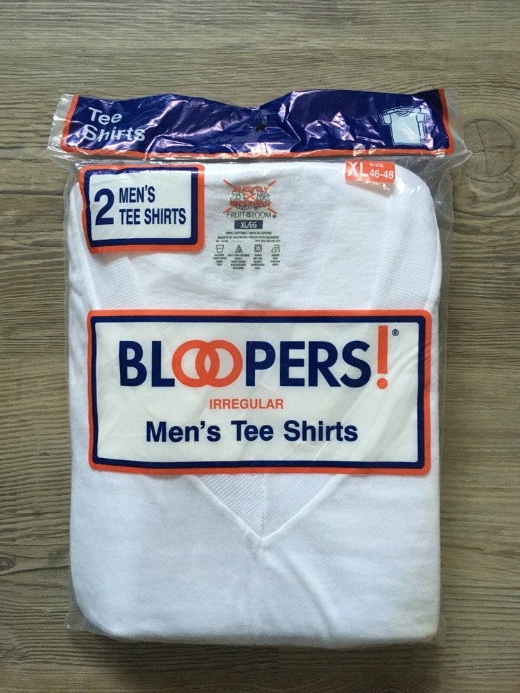 Vintage 1997 2-Pack Bloopers Fruit Of The Loom White Irregular T Shirts Men’s XL