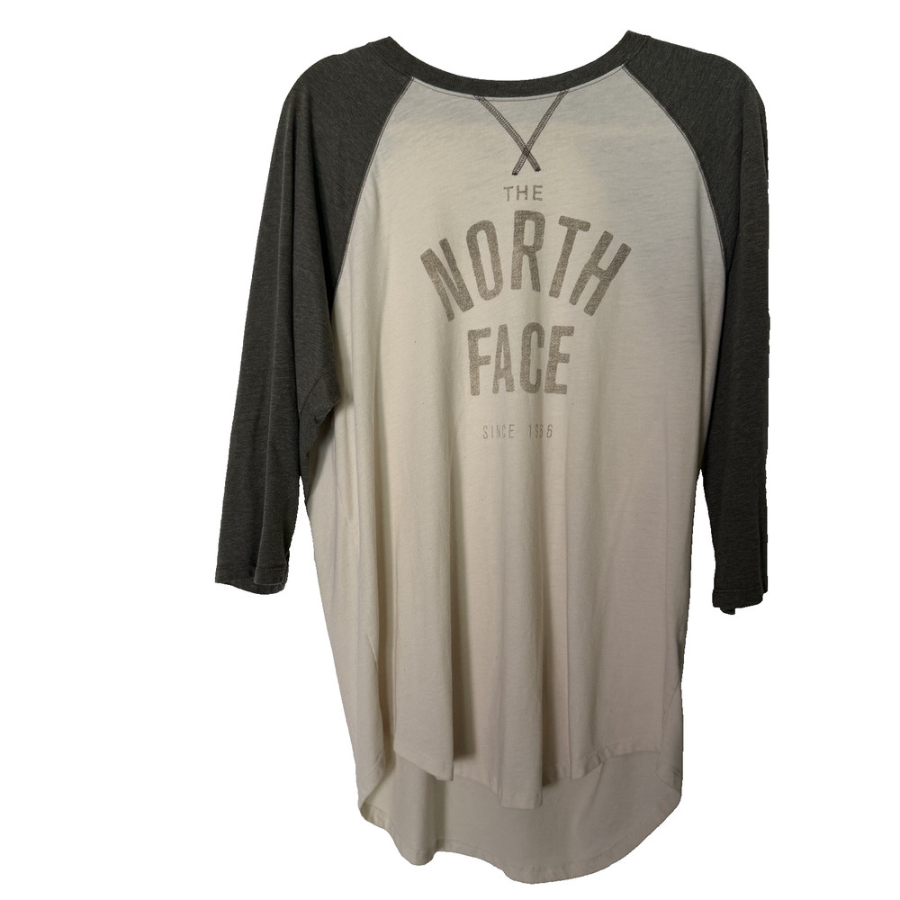 The North Face Men’s Large Baseball Tee 3/4 Sleeve Raglan Shirt Gray White Class