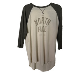 The North Face Men’s Large Baseball Tee 3/4 Sleeve Raglan Shirt Gray White Class
