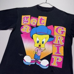 VTG 1997 Looney Tunes Tweety Shirt – Get A Grip – Black – HUGE Graphic – 2XL