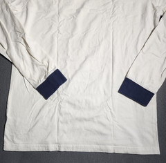 RVCA T-Shirt Men Medium Off White Blue Crew Neck Long Sleeve Tee Logo Pull Over