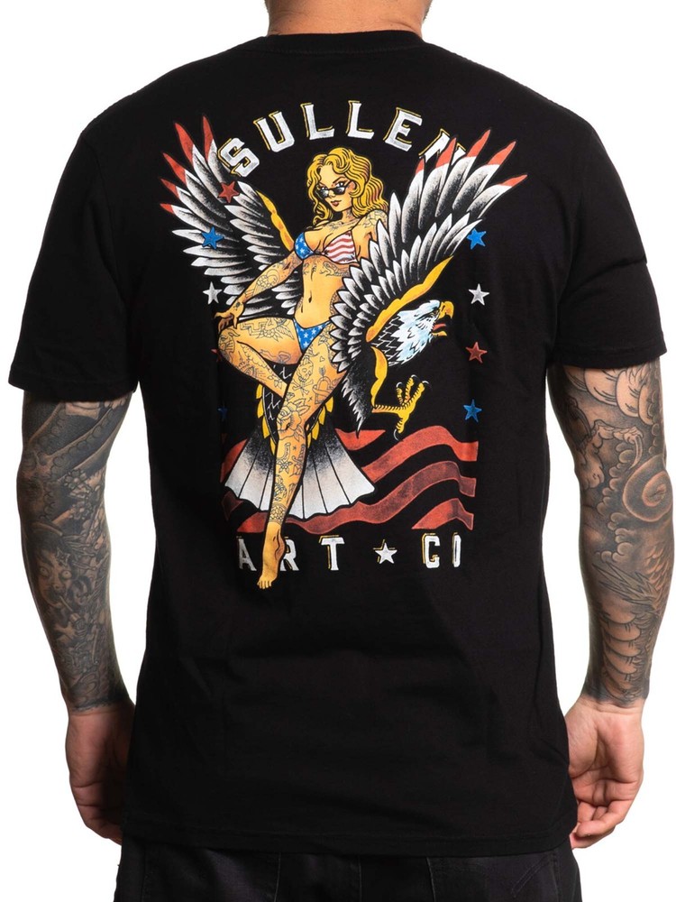 Sullen Men’s Memorial Short Sleeve Premium T-shirt American Flag Tattoo Tee