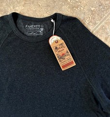 Faherty Cloud Surplus Waffle Crew Thermal T Shirt Men’s XXL Charcoal $98 L/S NWT