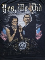 Vintage 2008 President Barack Obama Art Rap T Shirt Michelle 2XL Black Y2K Vote