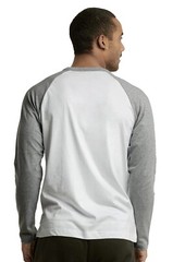 Knocker Men’s Cotton Full Raglan Sleeve Baseball Tee Shirt (S, Gray/White)