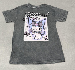 Kuromi Shirt Mens Medium Black Gray Sanrio Butterfly Junk Food Tee Anime 2025