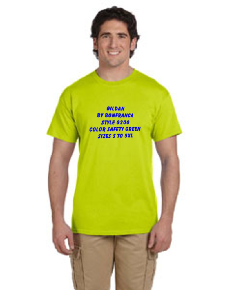 Gildan G200T Safety Green Ultra Cotton T-Shirt G2000T XLT 2XLT 3XLT Verde Z7