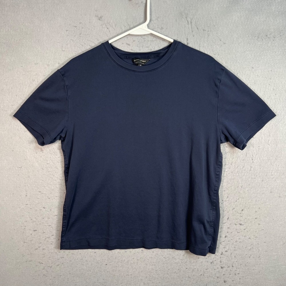 Banana Republic Mens Size Medium Navy Blue Luxe Touch Performance T-Shirt Cotton