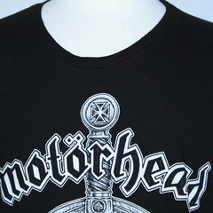 GORGEOUS MOTORHEAD BLACK SKULL CAP SWORD SHORT SLEEVE TEE SHIRT Sz 2XL MINT COND