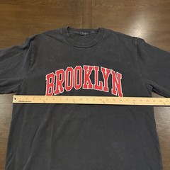 Brandy Melville John Galt Brooklyn Oversized Tee Large – Black & Red Sewn On