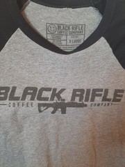 Black Rifle Coffee Company Shirt Men’s X-Large Gray Raglan Baseball 3/4 Sleeve