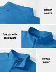 Quarter Zip Pullover Men Long Sleeve Running Shirt Lightweight Athletic Quick…
