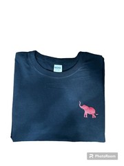 Gildan Ring Spun Cotton Crimson Elephant Logo Black T-Shirt Soft & Comfy New!