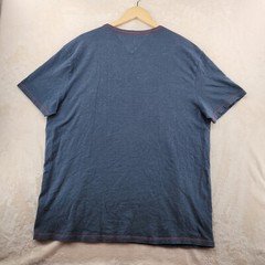 Tommy Hilfiger Men’s Size XL Solid Blue Cotton Logo Graphic Crew-Neck T-Shirt