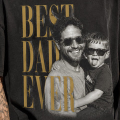 Personalized 90s Bootleg Dad Photo Shirt Best Dad Ever Retro Tee Dad Gift
