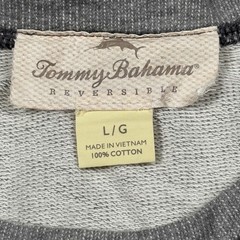 Tommy Bahama Reversible Shirt Mens Large Gray Waffle Knit Cotton Long Sleeve Tee
