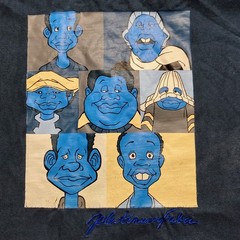 Vintage FUBU Shirt Men 6X Blue Fat Albert Gang Portrait Graphic Distressed Y2K