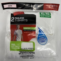 Mens XL/XG Hanes Tagless TShirts 2 Pack White Comfort Soft Wicking Fabric SEALED