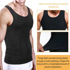 Mens Slimming Vest Abs Abdomen Compression Shirt Workout Tank Tops Body Shaper