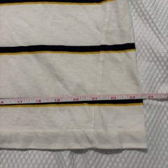 Ralph Lauren Vintage 90’s Mens L Striped Pocket T-Shirt White Navy Yellow Logo