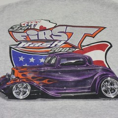 Vintage First Bash 2002 Shirt Mens XL Hot Rod Racing Henley Poker Graphic Tee