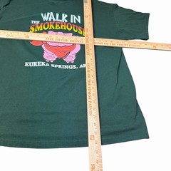 Vintage Y2K The Smokehouse Eureka Springs Ark Size XL Green T-Shirt Double Sided
