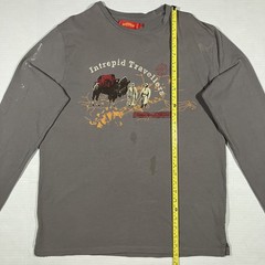 Vintage Shanghai Tang Shirt Mens Large Long Sleeve Silk Road Intrepid Travelers
