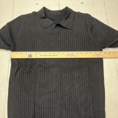 Dazy Black Ribbed Knit Long Sleeve Collared T-Shirt Men’s Size X-Large NEW