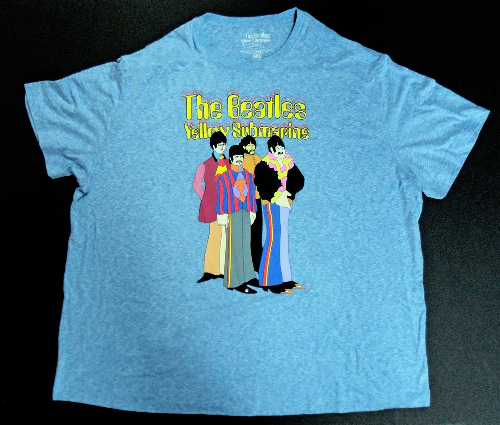 The Beatles Yellow Submarine Mens Blue 50th Anniversary Subafilms T-Shirt 3XL