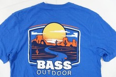 BASS OUTDOOR BLUE MEDIUM SUNSET DESERT CACTUS TEE TSHIRT MENS NWT NEW