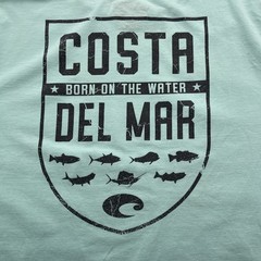 Costa Del Mar Men’s L “Born On The Water” Graphic T-Shirt 100% Cotton Teal