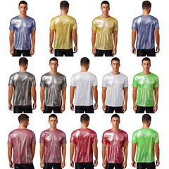 Men’s Blouse Travel Tops Workout T-shirt Round Neck Shirts Training Costume