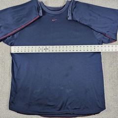 VTG Nike Reversible Long Sleeve Shirt Mens XL Blue Center Swoosh Y2K Spellout