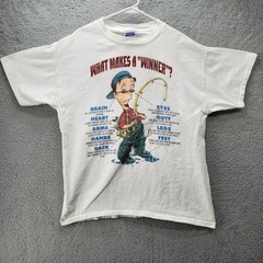 Vintage What Makes A Winner Fishing T Shirt Mens Large Funny Humor Tultex