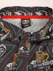 Death Wish Coffee Co Men’s L Button Down Shirt All Over Print Skull Graphic