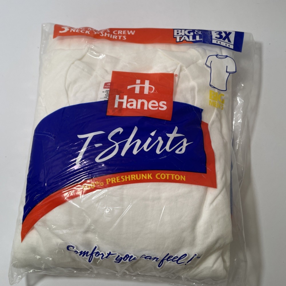 Vintage 1997 Hanes Big Men’s Crewneck T-Shirts Pre-Shrunk Cotton Big & Tall 3X