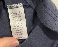 Carbon2Cobalt Mens Long Sleeve Blue T-Shirt Sz M Japanese Fire/Earth Design Soft