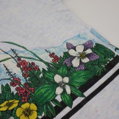 Vtg Hummingbird Habitat Nature T Shirt Mens Large Floral USA Tee Single Stitch