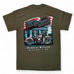 Deadstock Run A Mucca 2017 Motorcycle Rally Graphic T Shirt Gildan Mens M