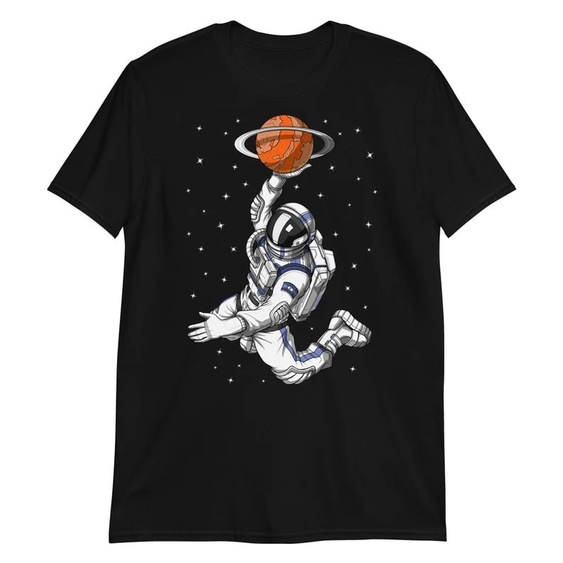 Astronaut Basketball Player T-Shirt, Basketball Tees For Men Women
