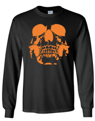 Skull Halloween Long Sleeve Graphic Tee Unisex Apparel Custom Holiday Design