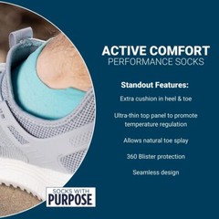 AC4 Active Comfort No-Show Socks Blister Protection Double Tab Reinforced