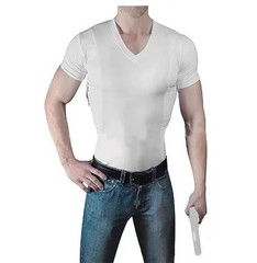 Men Tactical Concealed Carry Shirt Short Sleeve Hidden Holster Pockets